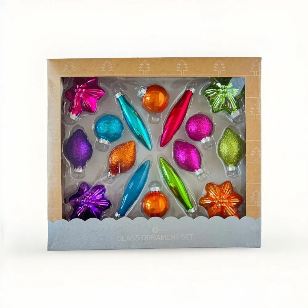 2014 Target Glass Christmas Ornaments multicolored 14 PCs